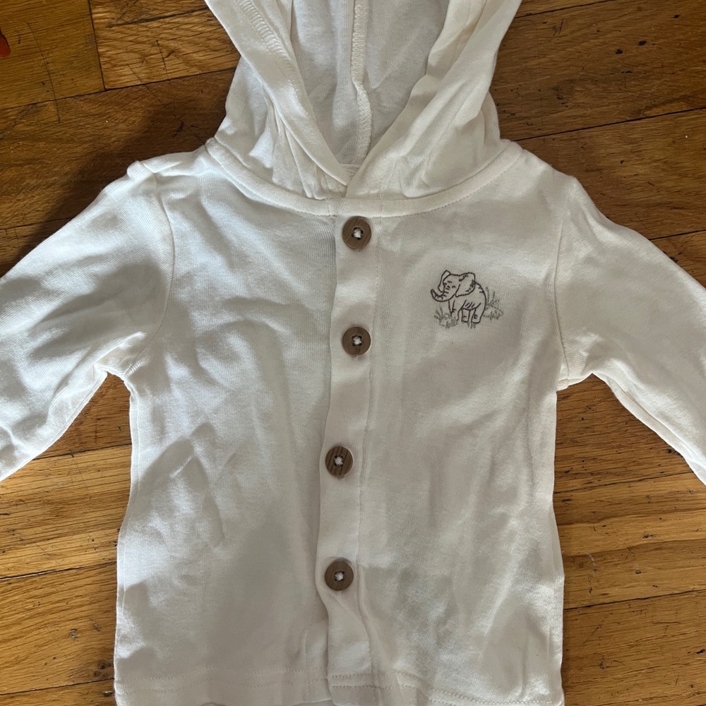 Carters white elephant baby cardigan